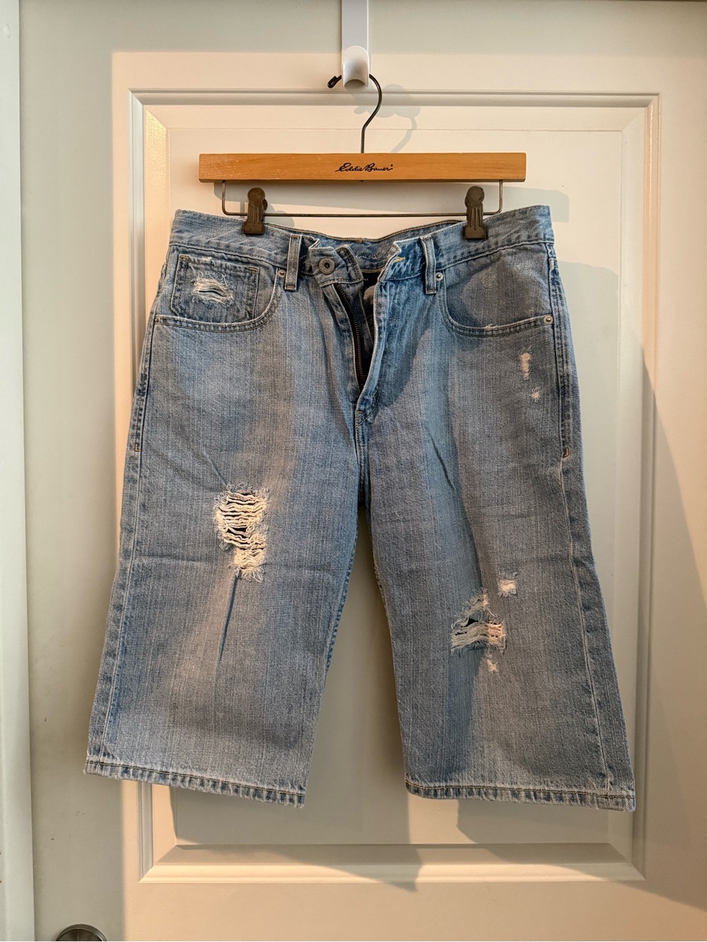 Levi's Light Blue Distressed Jean Shorts